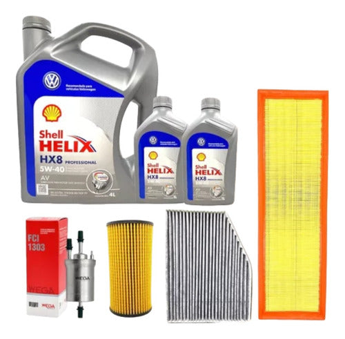 Shell Kit Service 6L Hx8 + 4 Filters VW Vento 2.5 0