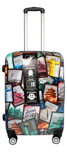 Owen Medium Printed Rigid Luggage OW40006 24'' 6c 5