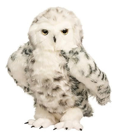 Bicho De Pelúcia Douglas Shimmer Snowy Owl Com Cabeça Articu 5