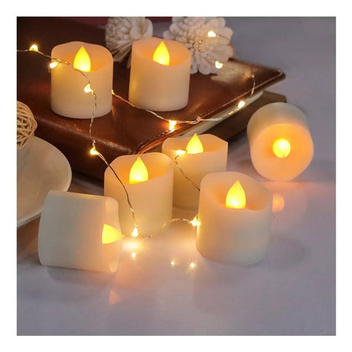 Velas Velitas Luz Led Pila Pack 24 Unidades Decorativo 3