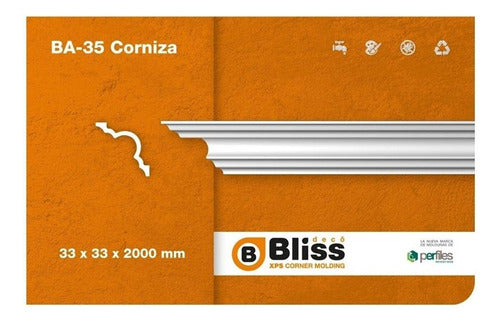 Molduras Bliss Cornisas, Guardas, Moldura Interior Telgopor BA35 1