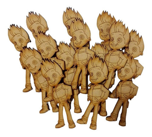 40 Personajes Perros Patrulla Animales 10cm Fibrofacil Mdf 1