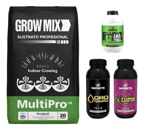 GrowMix Sustrato Multipro 20lts Con Amazonia Oro Negro Flora 500ml 0