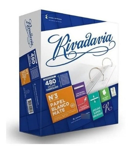 Rivadavia Replacement N3 480 Sheets with Protective Band Pack of 2 1