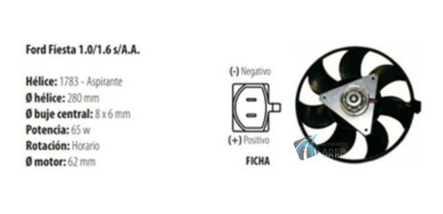 Electroventilador Ford Fiesta Kinetic 2010 2011 12 2013 1.6 0