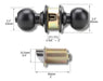 AristaUruguay Black Lacquered Steel Knob Lock with Key 1