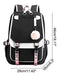 Jiayou Teenage Girls Backpack Middle School Students Bookbag Outdoor Daypack With USB Charge Port 21L - White Black 2