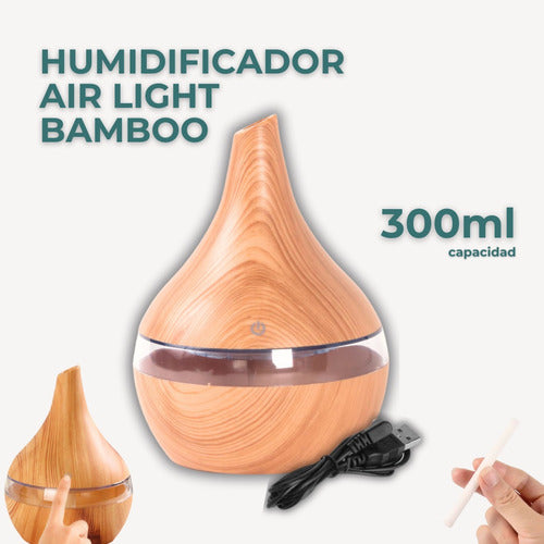 Diffuser Humidifier Aromatic USB Ultrasonic LED 300ml 2