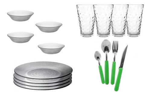 Rigolleau Complete Dinnerware Set for 4 Persons - 28 Pieces - Ideal 0