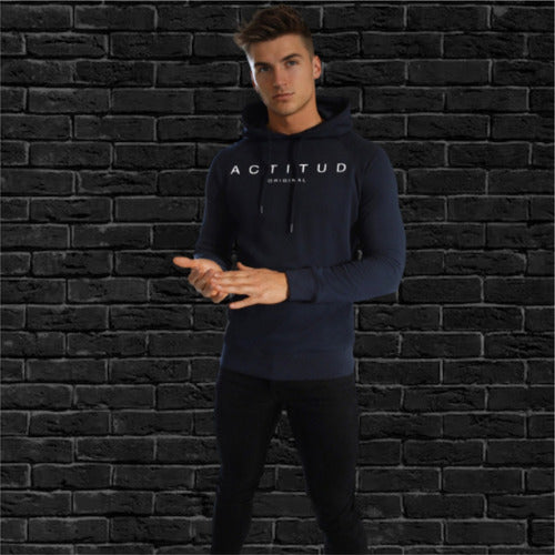 Con Actitud Men's Fitted Sweatshirt - Raglan Sleeve - Moscow Model - Black 1