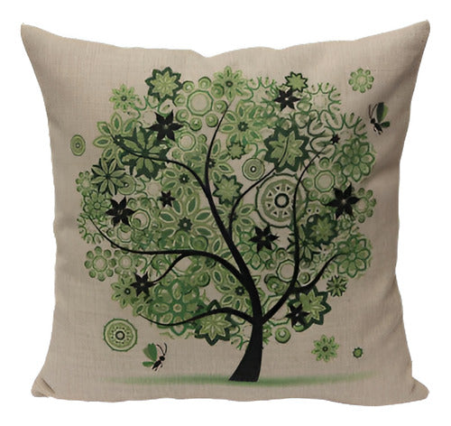 Vida Tree Cotton Linen Waist Thr Decorative Pillow Cover 0