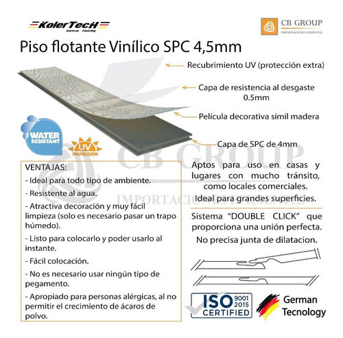 Vinyl SPC Floating Floor 4.5mm Click Water Resistant Box 2