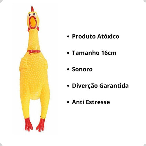 Brinquedo Pet Frango Galinha Sonoro 38cm 3