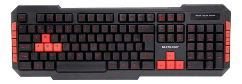 Multilaser TC160 Multimedia Gamer Keyboard Red and Black with Highlighted Keys 0