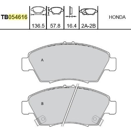 Pastillas Freno Honda Civic 1991... Del. 1