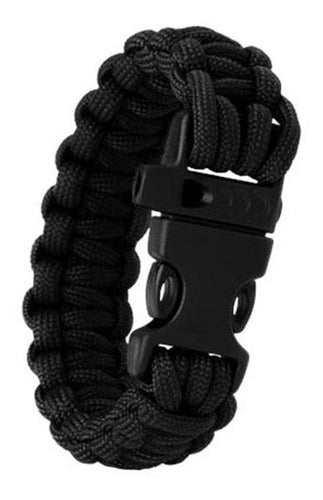 Pulseira Paracord Survival Preta 22 Cm - Guepardo. 0