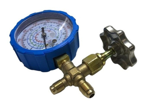 JR Manifold Manometer De Baja Simple Bronce Refrigeracion R410 1