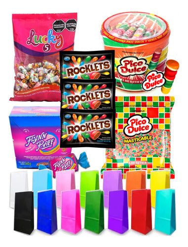 Combo Golosinas Cumpleaños 20 Chicos Rocklets + 20 Bolsas 0