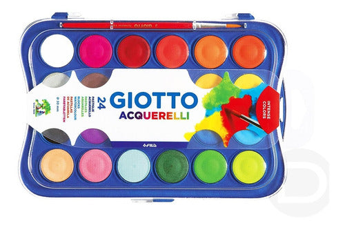 Estojo De Aquarela Pastilha 24 Cores Giotto 0