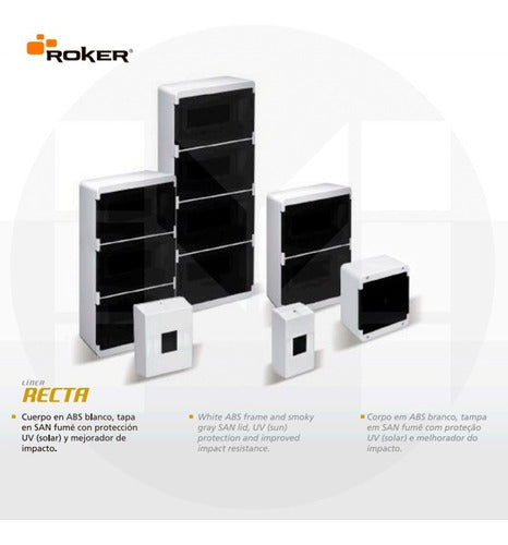 Caja Para Termica Embutir Plastica Con Tapa 4 Modulos Roker 5