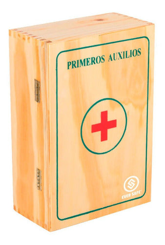 Botiquín Primeros Auxilios De Madera Eversafe 32 Elementos Para Comercio Oficina Modelo Ma 1