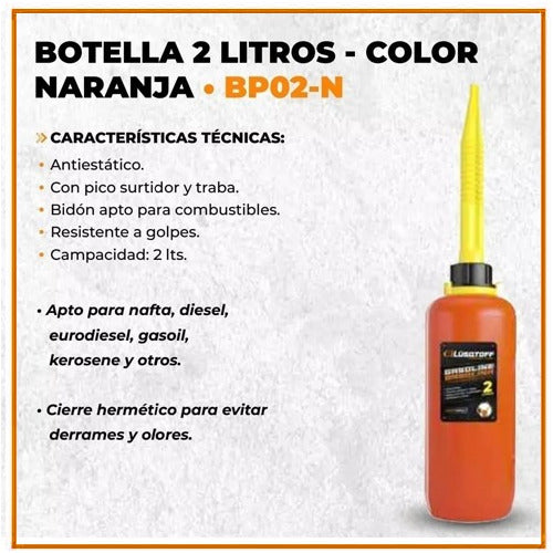 Lüsqtoff Bidon Combustible Nafta Pico Vertedor 2L BP02-N 2