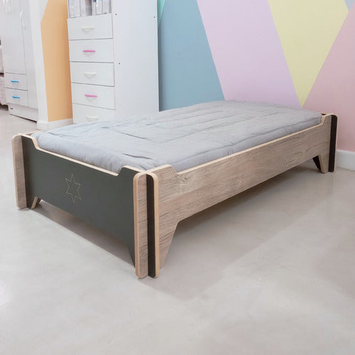 Estilo Mueble Cama Infantil Reversible Montessori Evolutiva 2 Posiciones 4