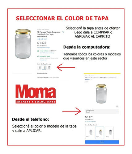 Moma Tapa Axial Hojalata Metal 110 Frasco Gigante 1500 Y 3000 X6 5