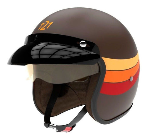 HAWK 721 Open Face Helmet + First Skin Sti Moto Gloves 11