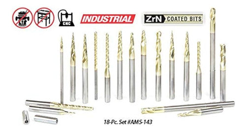 Amana Tool Ams148 4pc Cnc Tallado En 2d Y 3d Nariz Esférica 3