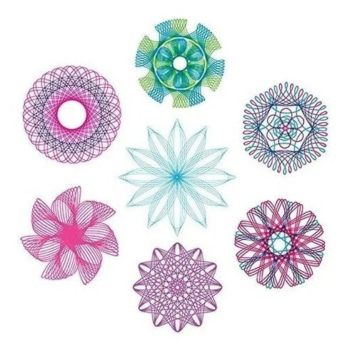Kids Spirograph Set for Mandalas and Stress Reduction - Blue and Green 4