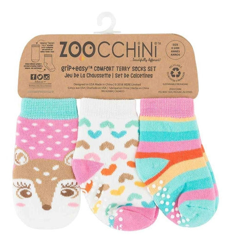 Zoochini Non-Slip Socks Set X3 Baby Fox Zoochini - Mvd Kids 0