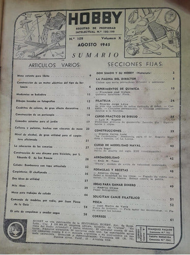 Hobby - Ideas Interesantes - Revista Nro. 109 - Agosto 1945 1