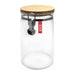 Round Airtight Glass Jar with Bamboo Lid 10x23cm Crystal Rock 0