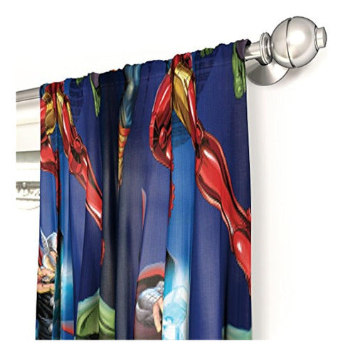 Marvel Avengers Blue Circle 84  Inch Drape - Hermosa Decorac 2