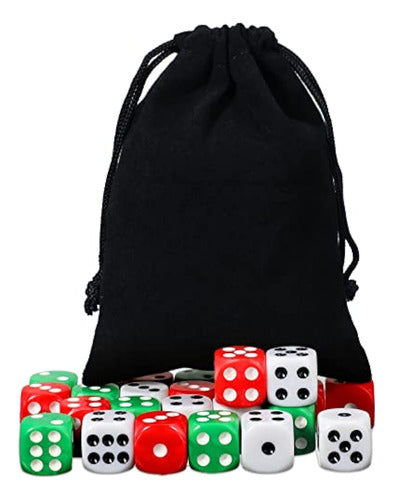 Juego De 25 Dados Poliédricos De 6 Lados Con Bolsa 2