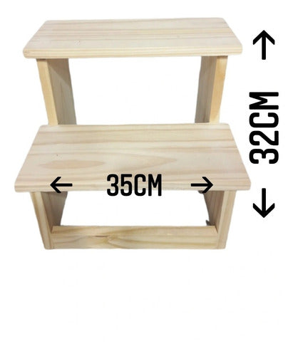 Banquito 2 Escalones Wooden Step Stool 3