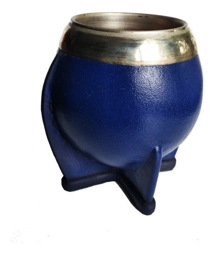 Mate Torpedo Azul Con Boquilla De Alpaca Bombé 1