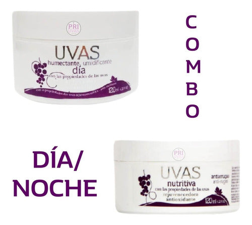 PriUvas Combo Humectante/Nutritiva Antiarrugas Uvas Dia/Noche 120ml 1