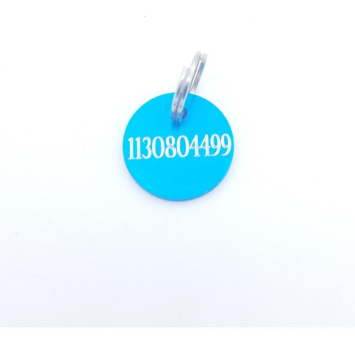 Medallas para Perros Turquoise Anodized Aluminum Round Tag 26mm Diameter 0