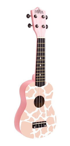 Parquer Soprano Ukulele Animal Print Design + Case + Pick 2