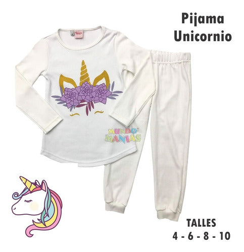 Girls' Long Sleeve Unicorn Pajama Set by Boneco Mundo Manias 8