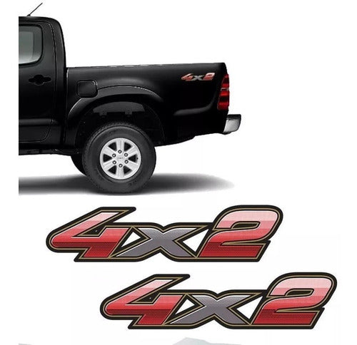 Par De Adesivos 4x2 Toyota Hilux 2009 2010 2011 2012 2013 0