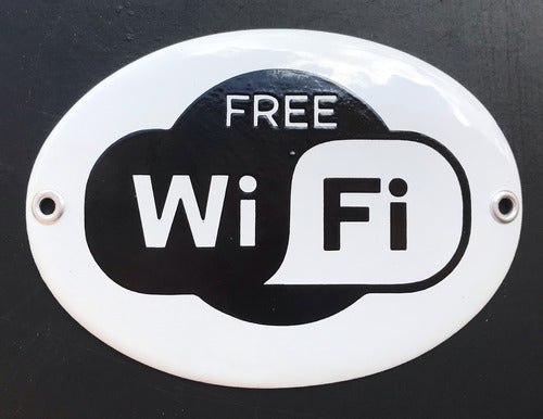 CARTELESENLOZADOSPALERMO Free Wifi Sign Enamel Metal Plaque 0