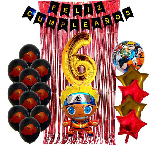 Globo Fun Combo Kit Deco Fiesta Globos Naruto N°2 0