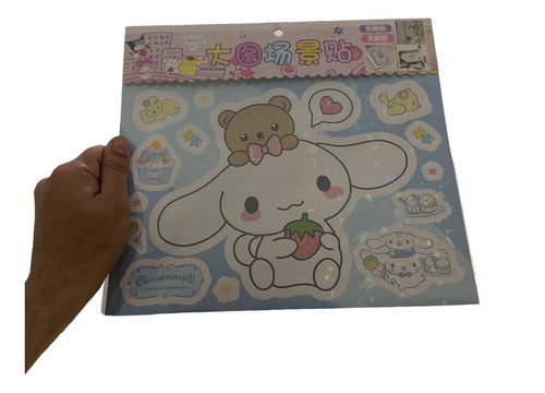 Plancha De Stickers Grande Holográfica  Cinnamoroll Kuromi 0