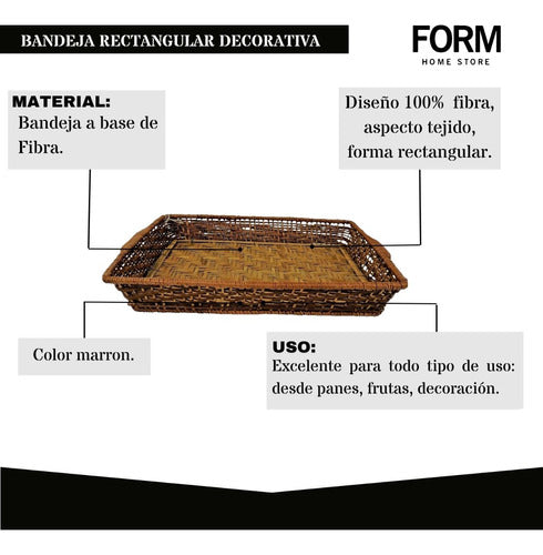 Rectangular Decorative Wicker Tray 2