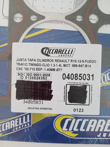 Ciccarelli Junta Tapa De Cilindros Renault Clio Express Fuego 5031 1