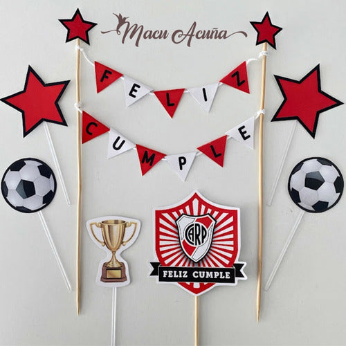 Macu Acuña Topper Cupcake Muffins River Plate X12u - Pinchos 1