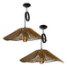 Premium Combo: 2 Wave Pattern Lamps - Jute/Kraft 50cm Each with Electrical Kit 12